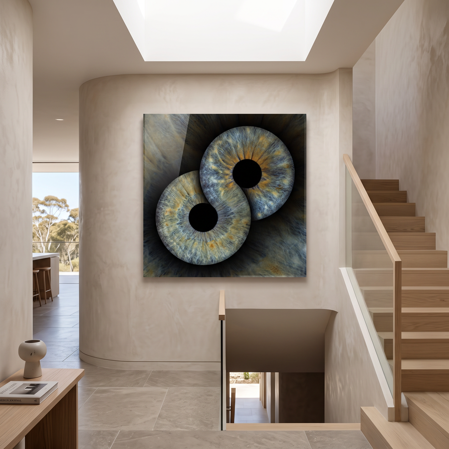 A curved stair landing